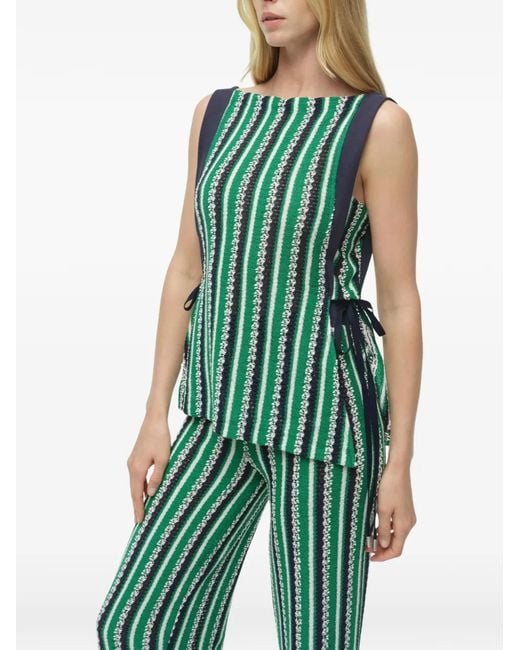 Jonathan Simkhai Green Brenner Stripe Knit Trousers