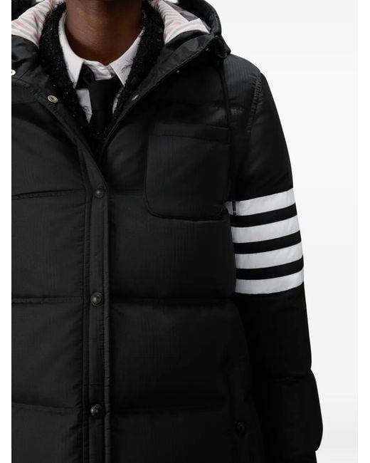 Thom Browne Black Ripstop 4-Bar Parka