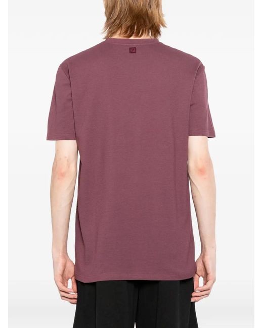 Zegna Purple V-Neck T-Shirt for men