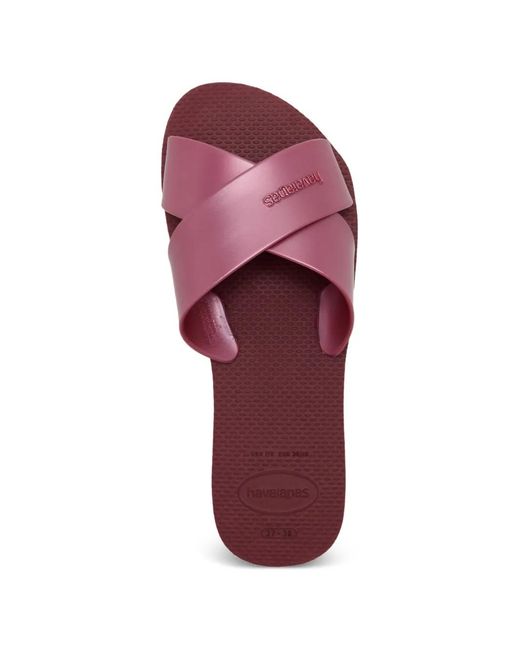 Havaianas Purple Crossover-Strap Sandals