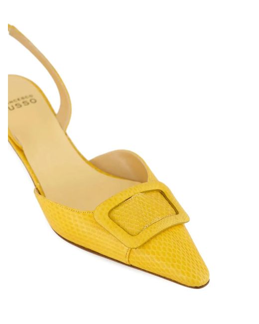 Francesco Russo Yellow 25Mm R1P1011 Buckle Kitten Pumps
