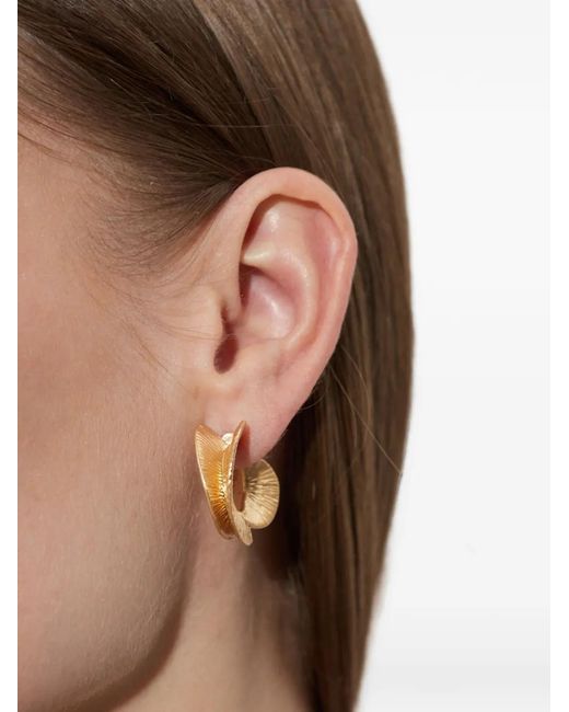 Cult Gaia Brown Ren Mini Hoop Earrings