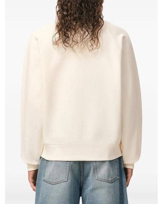 AMI White Raglan-Sleeves Sweater