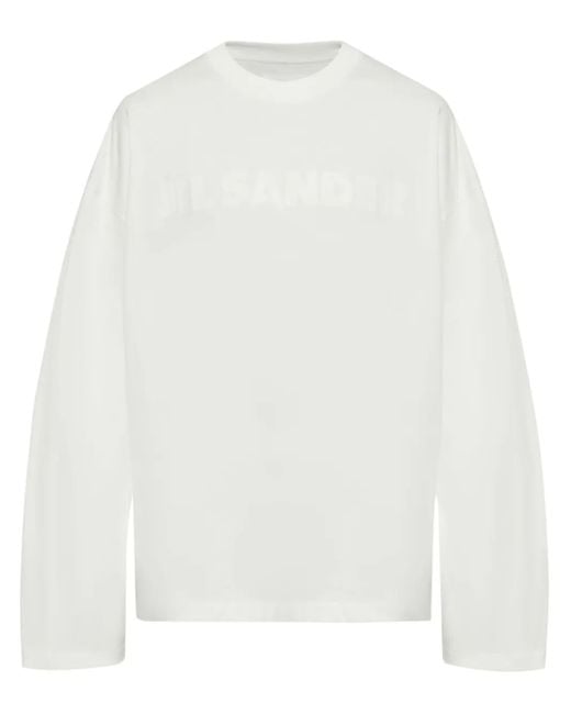 Camiseta con logo estampado Jil Sander de hombre de color White