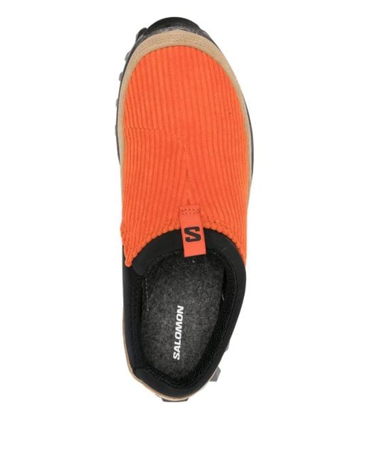 Salomon Brown Ribbed Slip-On Sneakers