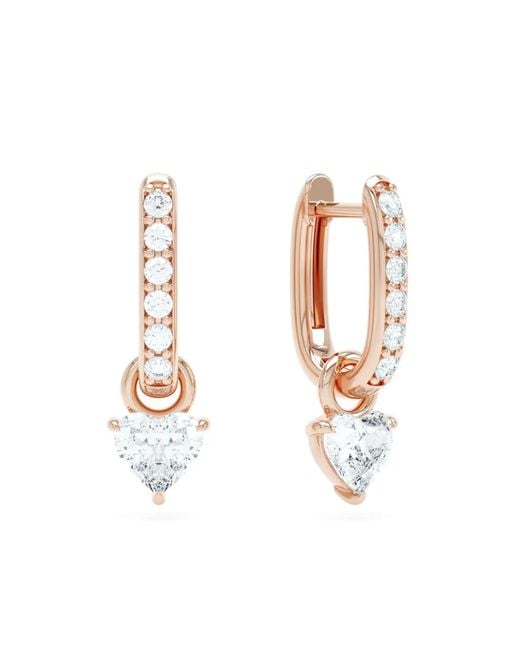 LOEV White 14Kt Rose Allday Diamond Hoop Earrings