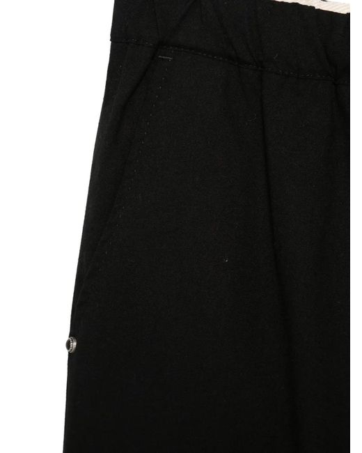 White Sand Black Drawstring Trousers for men
