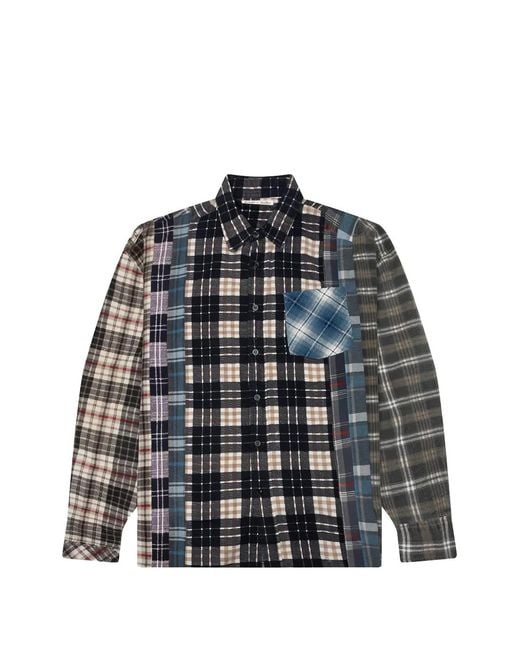 Needles Black 7 Cuts Patchwork Shirt for men