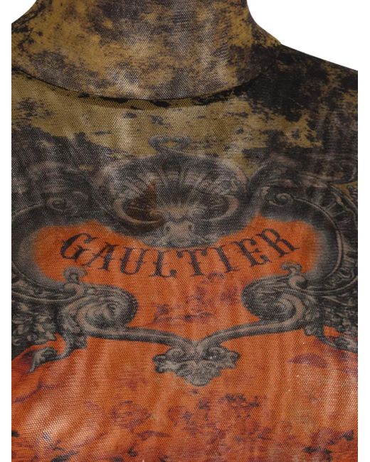 Jean Paul Gaultier Multicolor Grafischer Druckbodysuit