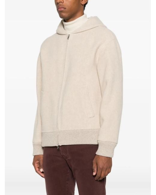 Fedeli Natural Hooded Zip-Front Jacket for men