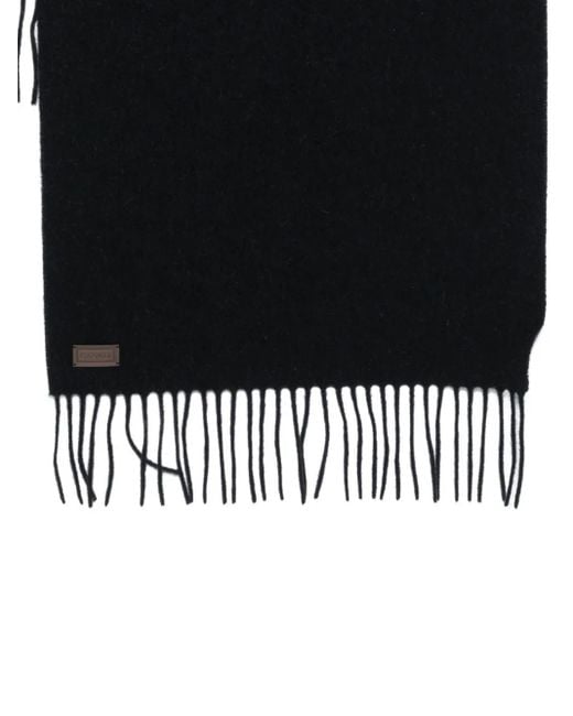 Canali Black Fringed Scarf for men