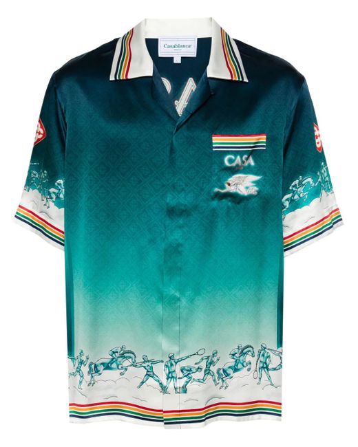 Camicia La Deesse Du Stade di Casablanca in Blue da Uomo