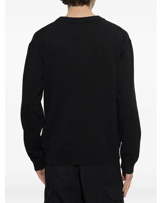 Balmain Black Logo-Embroidered Sweater for men