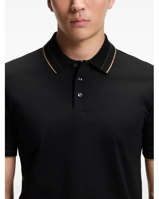 Boss Black Cotton Polo Shirt for men
