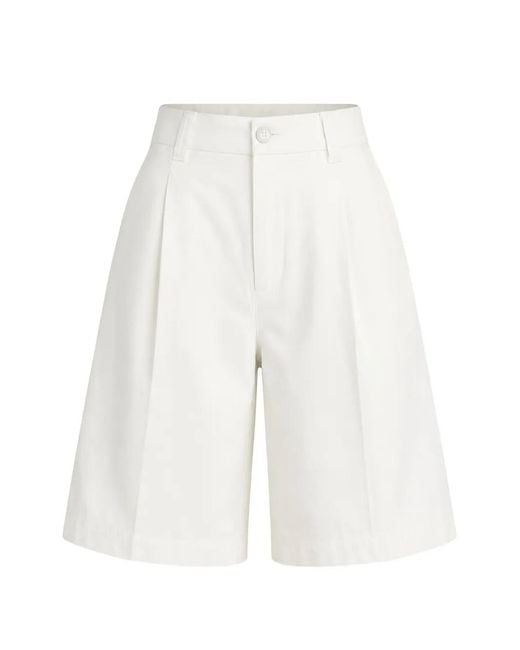 DL1961 White Short Hepburn À Design Plissé