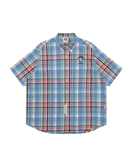 Aape By A Bathing Ape Blue Checked Shirt for men
