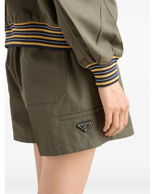 Prada Green Poplin Shorts