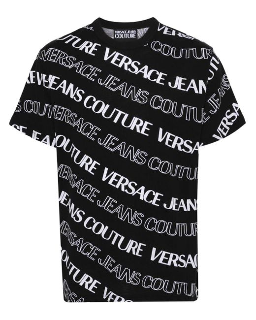 メンズ Versace ロゴ Tシャツ Black