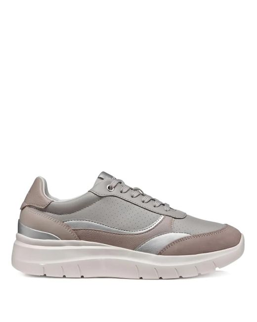 Geox Gray Panelled-Design Sneakers