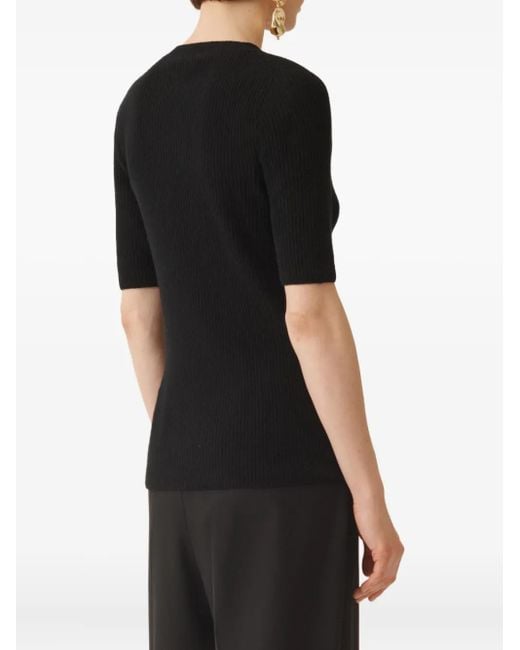 Camiseta de canalé Fabiana Filippi de color Black