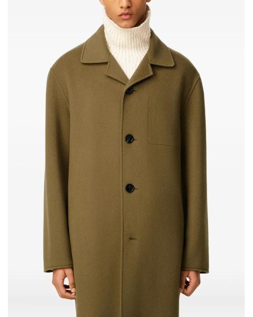 AMI Green Wool Belted Coat for men