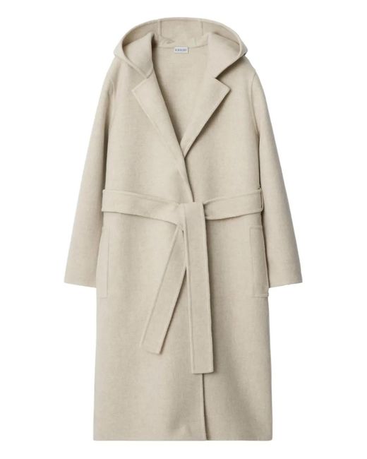 Burberry Natural Hooded Cashmere Coat