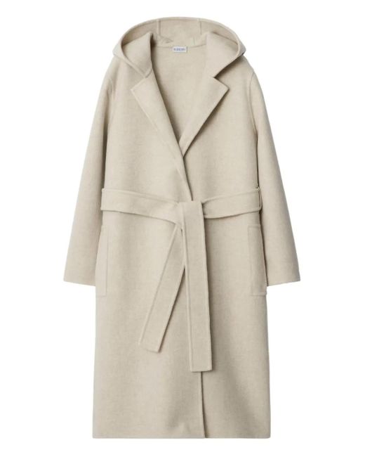 Burberry Natural Hooded Cashmere Coat