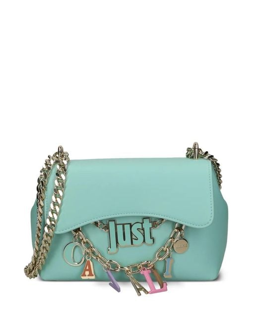 Just Cavalli Green Sac Porté Épaule À Breloque Et À Chaîne