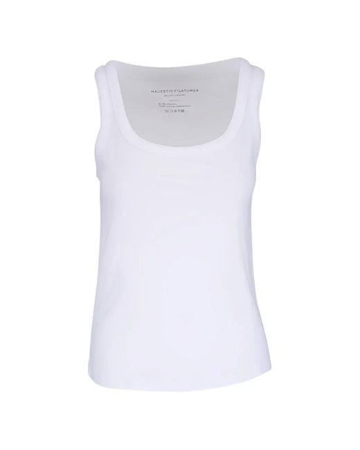 Majestic Filatures White Scoop-Neck Tank Top