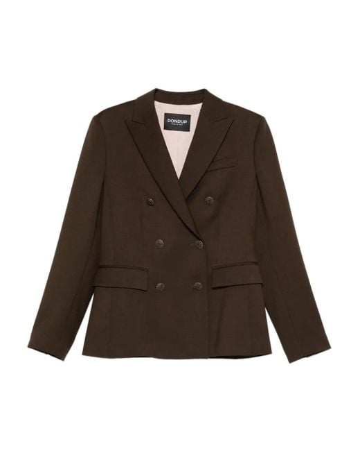 Dondup Brown Double-Breasted Buttoned Jacket