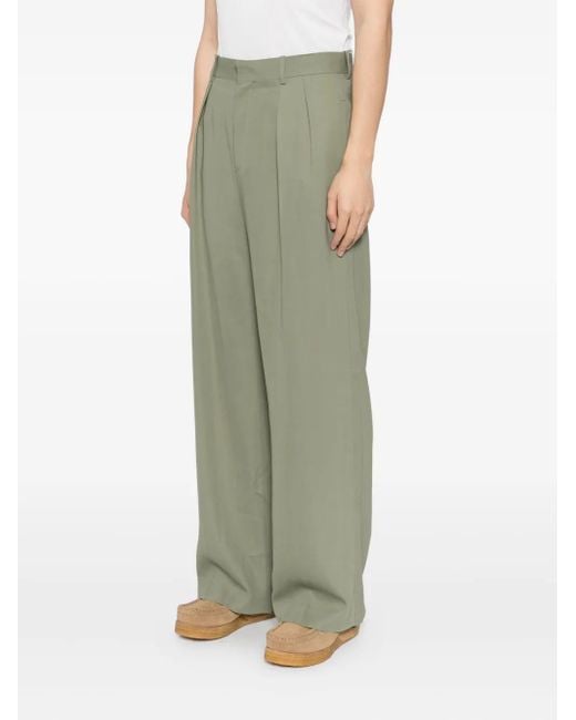 Loewe Green Logo-Embroidered Trousers for men