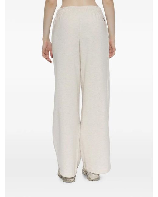 New Balance White Trackside Logo-Print Drawstring Track Pants