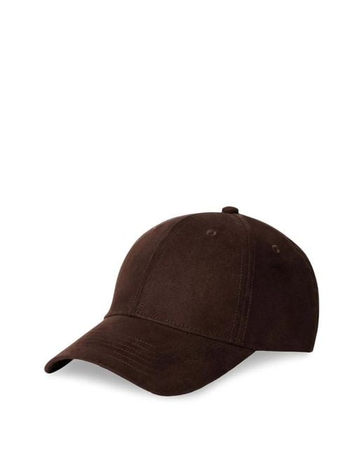 Hackett Brown Suede-Finish Cap for men