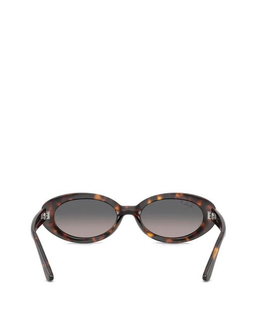 Ray-Ban Gray Tortoiseshell-Effect Oval-Frame Sunglasses