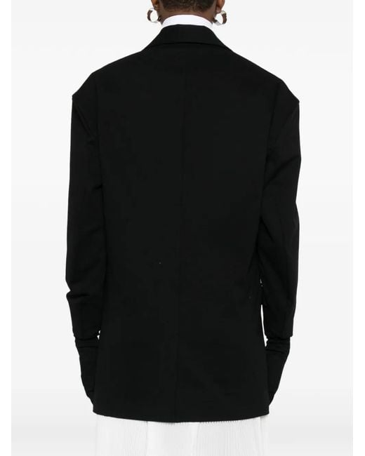 Issey Miyake Black Schmale Jacke mit Handschuhdetail