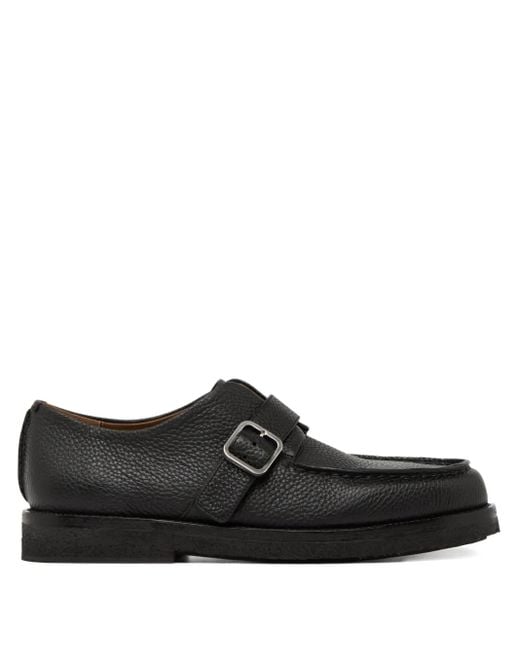 Marsèll Black Buckle-Fastening Leather Monk Shoes for men