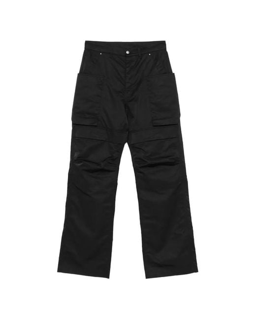 Rick Owens Black Cargo-Pocket Trousers for men