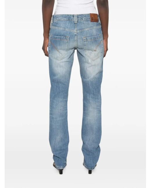 Dondup Blue Jean À Effet Usé