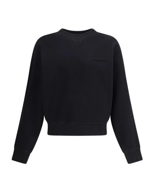 DSquared² Black Ribbed-Hem Crew-Neck Sweatshirt for men