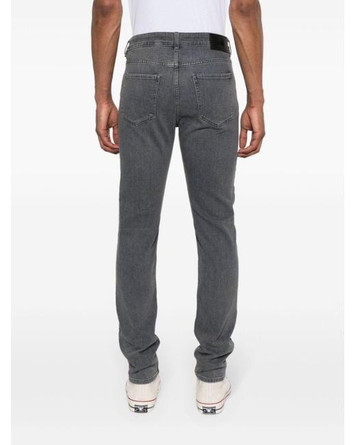 Boss Gray Logo-patch Tapered Jeans for men