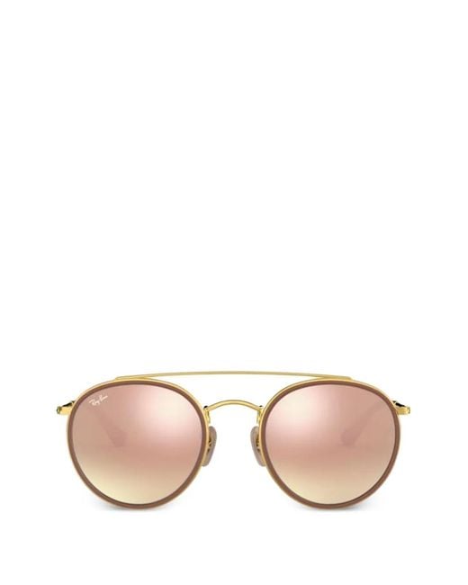 Ray-Ban Pink Double-Bridge Round-Frame Sunglasses for men