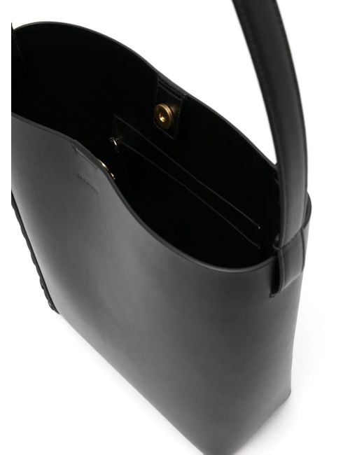 Jil Sander Black Medium Leather Tote Bag