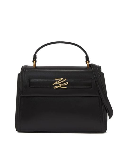 Karl Lagerfeld Black Kleine K/Autograph Satchel-Tasche