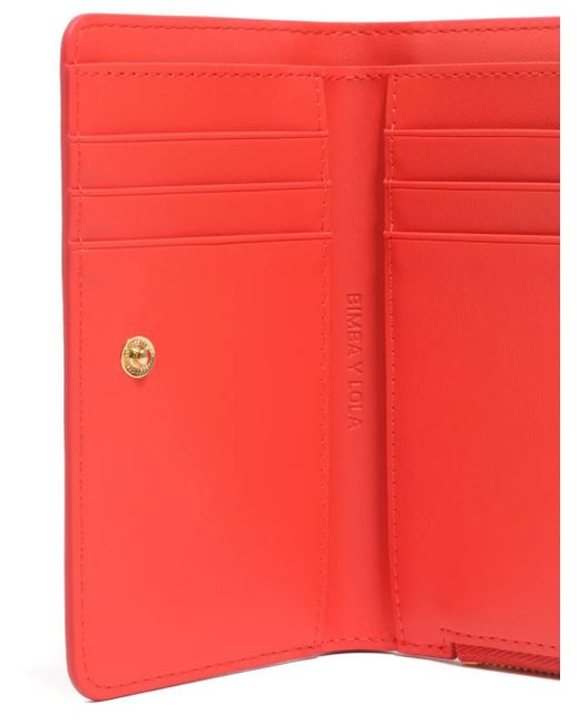 Bimba Y Lola Red Crocodile-Effect Zip-Around Wallet