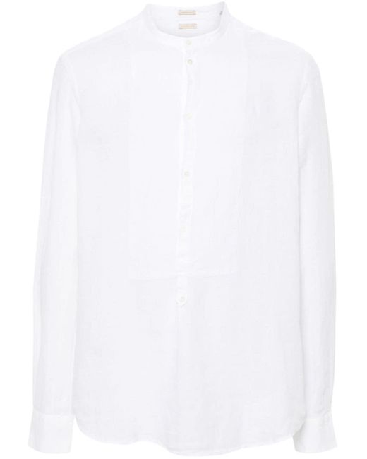 Massimo Alba Linnen Overhemd in het White voor heren