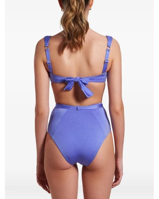Noire Swimwear Blue Seashell Bandeau Bikini Set