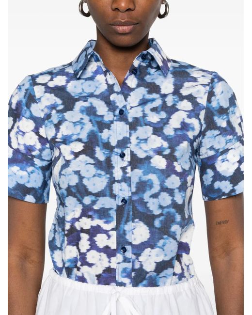 Erdem フローラル シャツ Blue