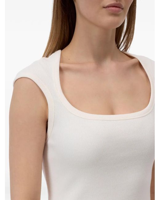 Closed White Ribbed-Knit T-Shirt