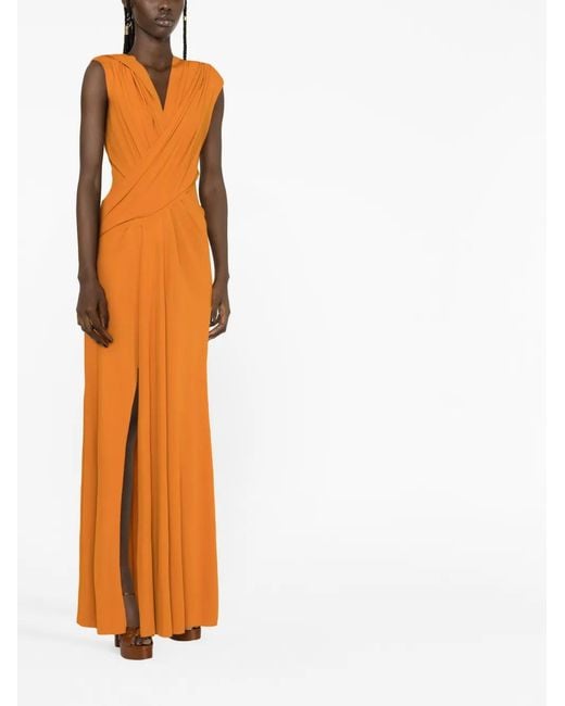 Alberta Ferretti Orange Dresses Red