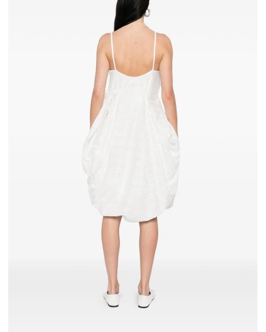 PAULINE DUJANCOURT White Ruched Sleeveless Dress
